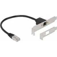 DeLOCK – Verkkojatkokaapeli RJ45 Cat.5e 30cm vak.kok. ja mat.profiilisella korttip.kiinnikkeellä (85803)
