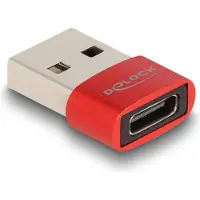 DeLOCK – USB 2.0 Adapter USB Type-A male to USB Type-C female red (60050)