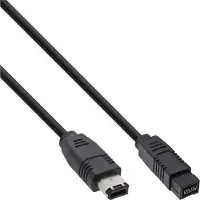 Intos InLine FireWire 400 - 800 1394 -kaapeli 6/9-pinniä, 5 m