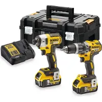 DeWalt johdoton työkalusarja DCK266P2T (DCD796 + DCF887), 18 V, 2 x 5,0 Ah, laturi + kotelo