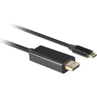 Lanberg USB-C > DisplayPort Kaapeli 4k 60Hz Musta - 0.5m