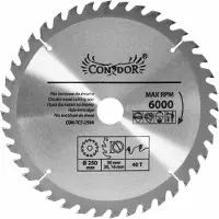 Condor Katkaisuterä puulle CON-TCT-2504; 250 mm; Z40