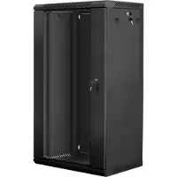Lanberg WF01-6422-10B, Seinään asennettava laitekehikko, 22U, 60 kg, 31 kg, Musta