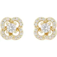 Sno of sweden Sally Stone Earrings Gold Clear Onesize