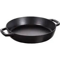 Staub paellapannu valurauta 2 kahvaa Ø34 cm. Musta