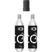 Crankbrothers 16g 2 Units Co2 Cartridge Musta,Hopeinen 16 g