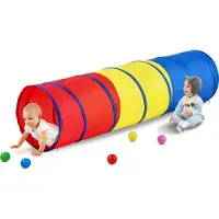 Vevor Kids Play Tunnel -teltta taaperoille, värikäs pop-up-ryömintätunneli lelu vauvalle tai lemmikille, kokoontaitettava lahja pojalle ja tytölle leikkitunneli sisä- ja ulkopeli punainen/keltainen/si