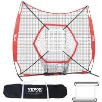 Vevor 7x7 jalan baseball-softball-harjoitusverkko, kannettava baseball-harjoitteluverkko lyömiseen, lyömiseen, kiinniottoon ja syöttämiseen, takatuki baseball-varusteiden harjoitteluapuvälineet jousik