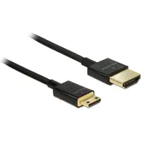 DeLOCK – Cable HDMI High Speed with Ethernet HDMI-A male > HDMI Mini-C male 3D 4K 1 m Slim (84776)