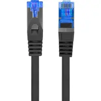 Lanberg Kytkentäkaapeli S/FTP cat.6A 0.25m LSZH CCA Fluke hyväksytty musta
