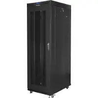 Lanberg Standing rack cabinet 19 inches 27U 800x1200 black perforated door LCD FLAT PACK