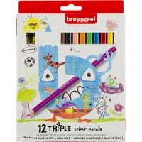 Bruynzeel Kids Triple Coloured Pencils Set 12