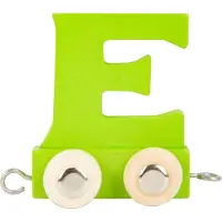 Small Foot - Wooden Letter Train Green - E - 12 pieces