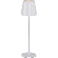 JUST LIGHT Ulkopöytävalaisin valkoinen sis. LED kosketushimmentimellä ladattava - Maham