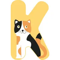 Small Foot - Wooden Animal Children's Letter - K