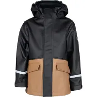Lindberg Kids' Vestby Rain Jacket Fleece Black/beige Sadetakit 110