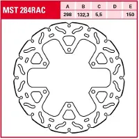 TRW jarrulevy eteen/taakse yamaha sr 400 2014-2016 ym. (mst284rac)