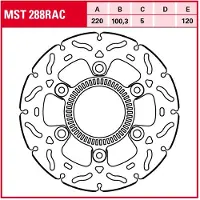 TRW jarrulevy taakse kawasaki z 125 2019-ym. (mst288rac)