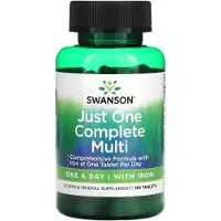 Swanson Health Just One Multi rautaa sisältävä monivalmiste - 130 tablettia