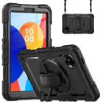 SKALO Xiaomi Redmi Pad SE 8.7 Armor 360 kahva olkahihna+Näytönsuoja Kotelo - Musta