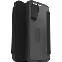 Otterbox React Folio lompakkokotelo, Samsung Galaxy S25, musta / läpinäkyvä