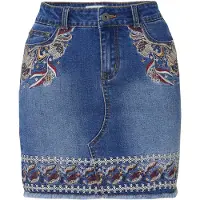 KOROSHI Hame sininen denim / kulta / valkoinen