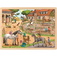 Goki Wooden Jigsaw Puzzle Horse Riding School 96 pcs. Puu