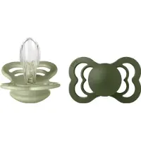 BIBS Supreme Tutit 2-pack Silikoni Koko 2, Sage/Hunter Green