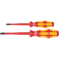 Wera 165 iS PZ/S # 1 + 2 Screwdriver set Kraftform Plus series 100. With reduced blade diameter 2 pieces