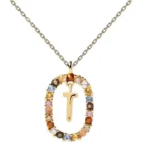 PDPaola Letter Necklace - Gold - T