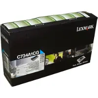 Lexmark C734A1CG High Yield -laservärikasetti, cyan