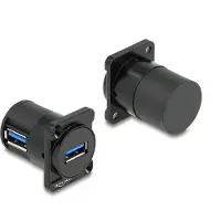 DeLOCK 88067, Kulmikas, Musta, USB A, USB A, Naaras, Naaras