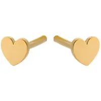 Pernille Corydon Mini heart -kullatut nappikorvakorut