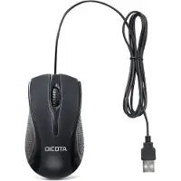 Dicota D32011, Molempikätinen, USB A-tyyppi, 1200 DPI, Musta