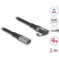 DeLOCK – USB 20 Gbps extension cable angled left / right USB PD 3.1 Extended Power Range 240 W 2 m (81148)