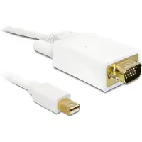 DeLOCK Displayport mini to VGA, 3 m, VGA (D-Sub), mini DisplayPort, Kulta, Valkoinen, Uros/uros (82922)