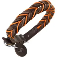 Hunter - Koiran panta Solid Education Cord naudannahka Tummanruskea / oranssi S 45cm - Koirat - Kaulapannat