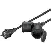 Goobay 65436 power extension 25 m 2 AC outlet(s) Outdoor Black (65436)