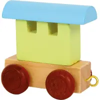 Small Foot - Wooden Letter Train Wagon Colored - 12 pieces