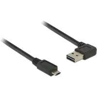 DeLOCK 0.5m, USB2.0-A/USB2.0 Micro-B, 0,5 m, USB A, Micro-USB B, USB 2.0, Uros/uros, Musta (85164)