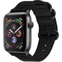 SKALO Nato-ranneke Nylon Apple Watch Ultra 2 49mm - Musta