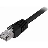 Deltaco – F/UTP Cat6 laitekaapeli, 0,3m, musta (STP-603S)