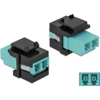 DeLOCK – Keystone Module LC Duplex female to LC Duplex female aqua / black (86720)