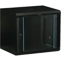Toten – 19" wall cabinet, 12U, 600x450, glass door, black (WS64126001)