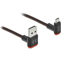 DeLOCK – EASY-USB 2.0 Cable Type-A male to EASY-USB Type Micro-B male angled up / down 0.5 m black (85265)