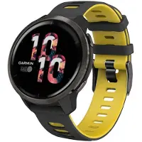 CaseOnline Twin Sport Rannekoru Garmin Venu 2 - Musta/keltainen