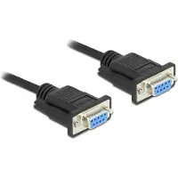 DeLOCK – Serial Cable RS-232 D-Sub9 female to female null modem with narrow plug housing 2 m (86605)