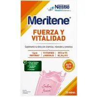 MERITENE Stärke Und Vitalität 15x30 Gr Nahrungsergänzungsmittel Erdbeere