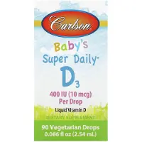 Carlson , Vauvan Super Daily D3, 0,086 fl oz (2,54 ml)