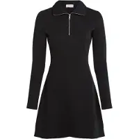Calvin Klein Jeans A- Scuba Fit & Flare Half Zip Dr - Black - S